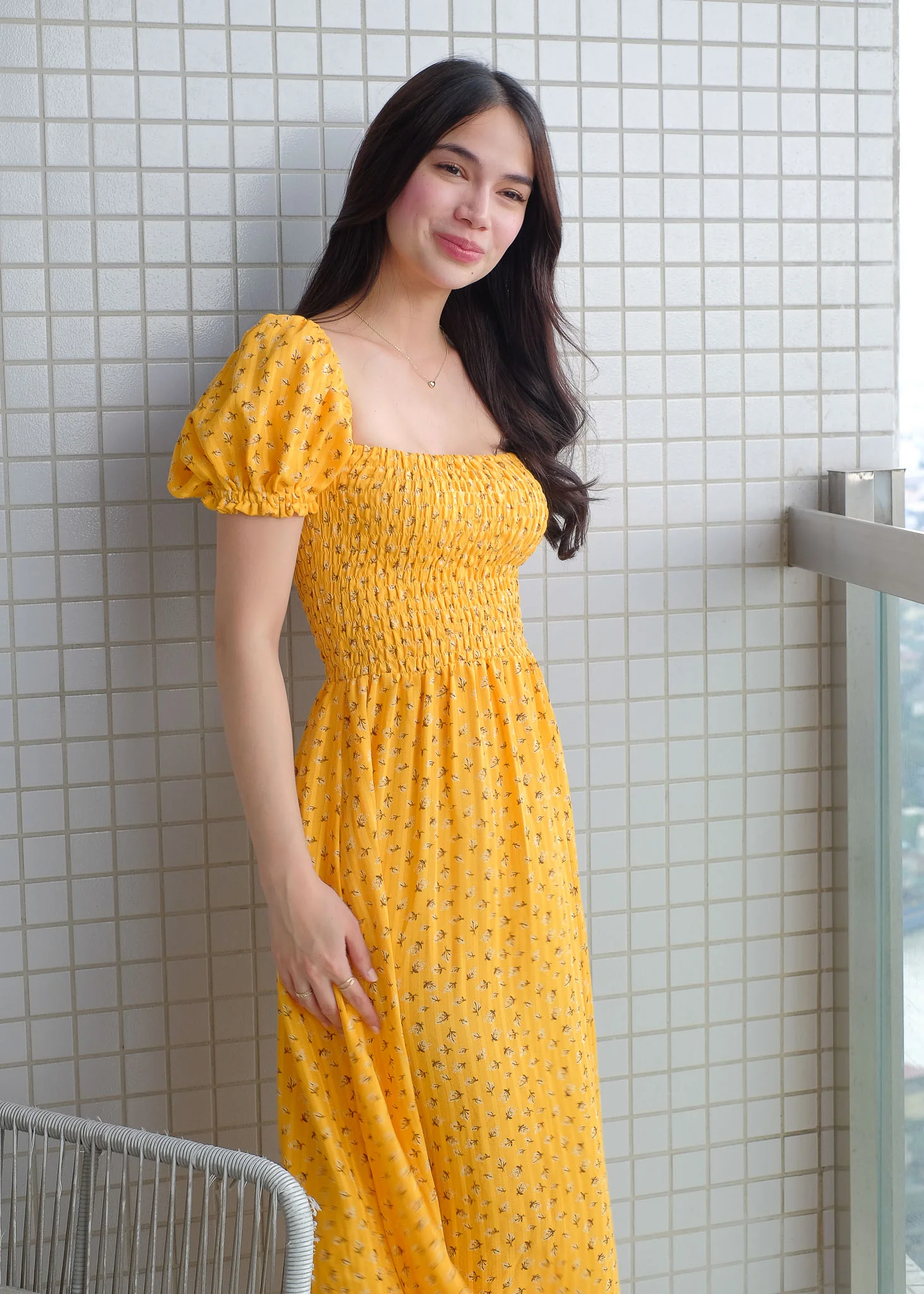 Alison Maxi Dress - Marigold yellow floral - Image 3