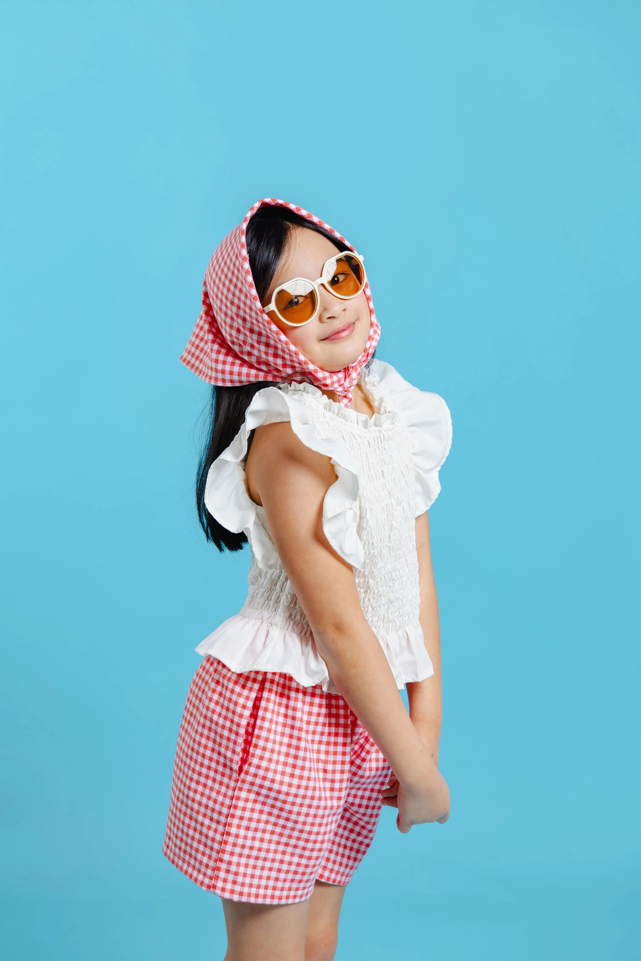 Aloha set -  gingham red with free assorted bandana