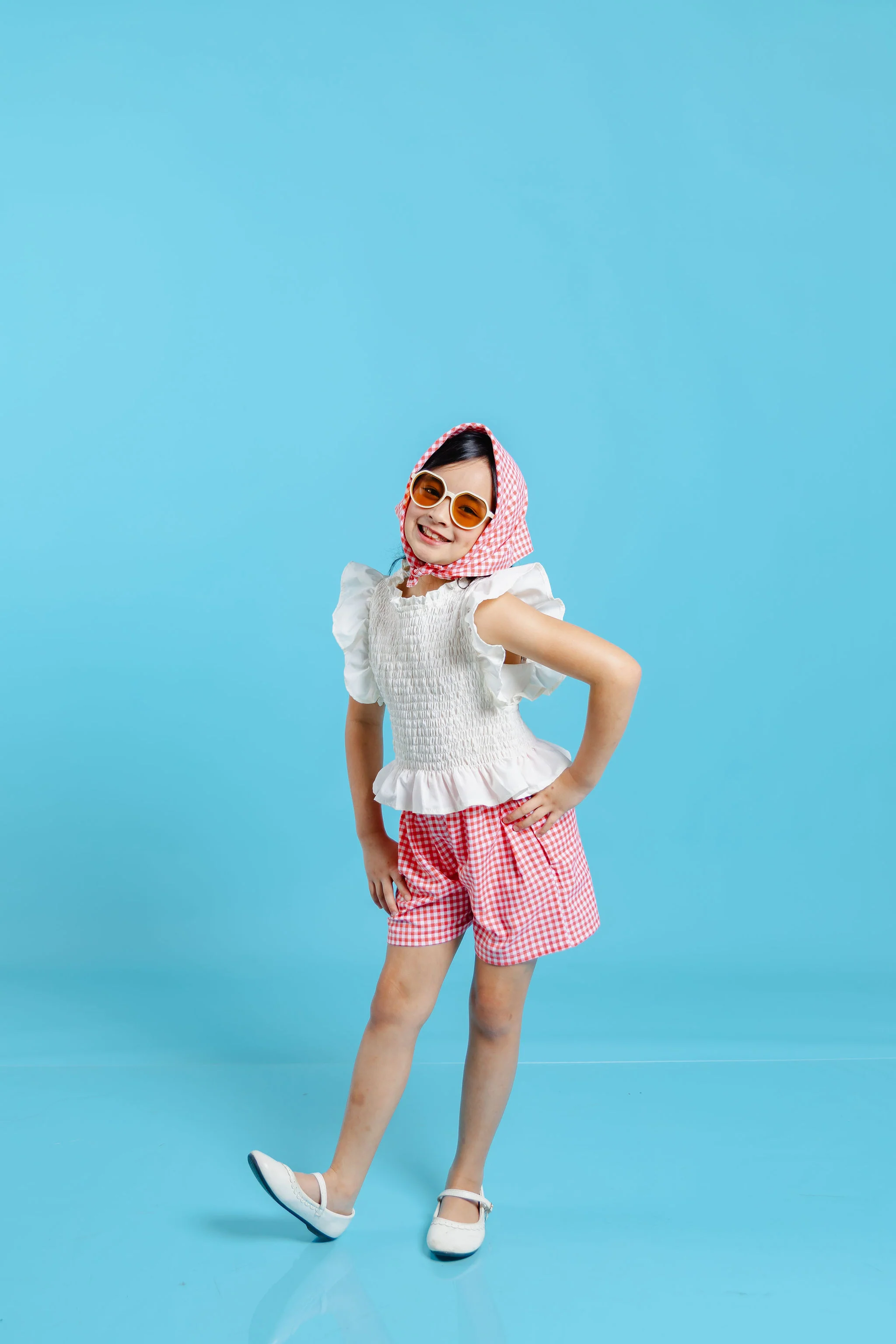 Aloha set -  gingham red with free assorted bandana - Image 2