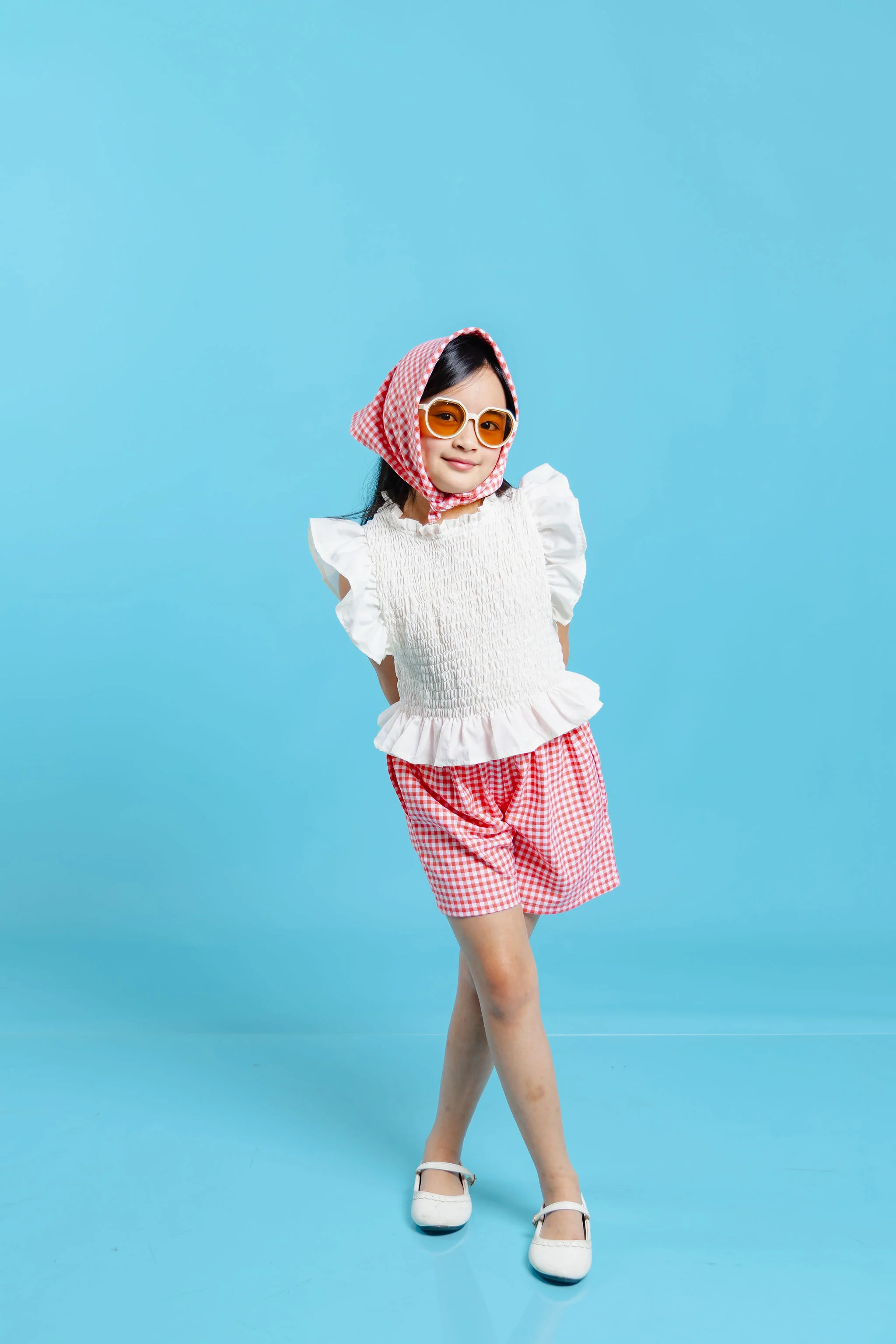 Aloha set -  gingham red with free assorted bandana - Image 3