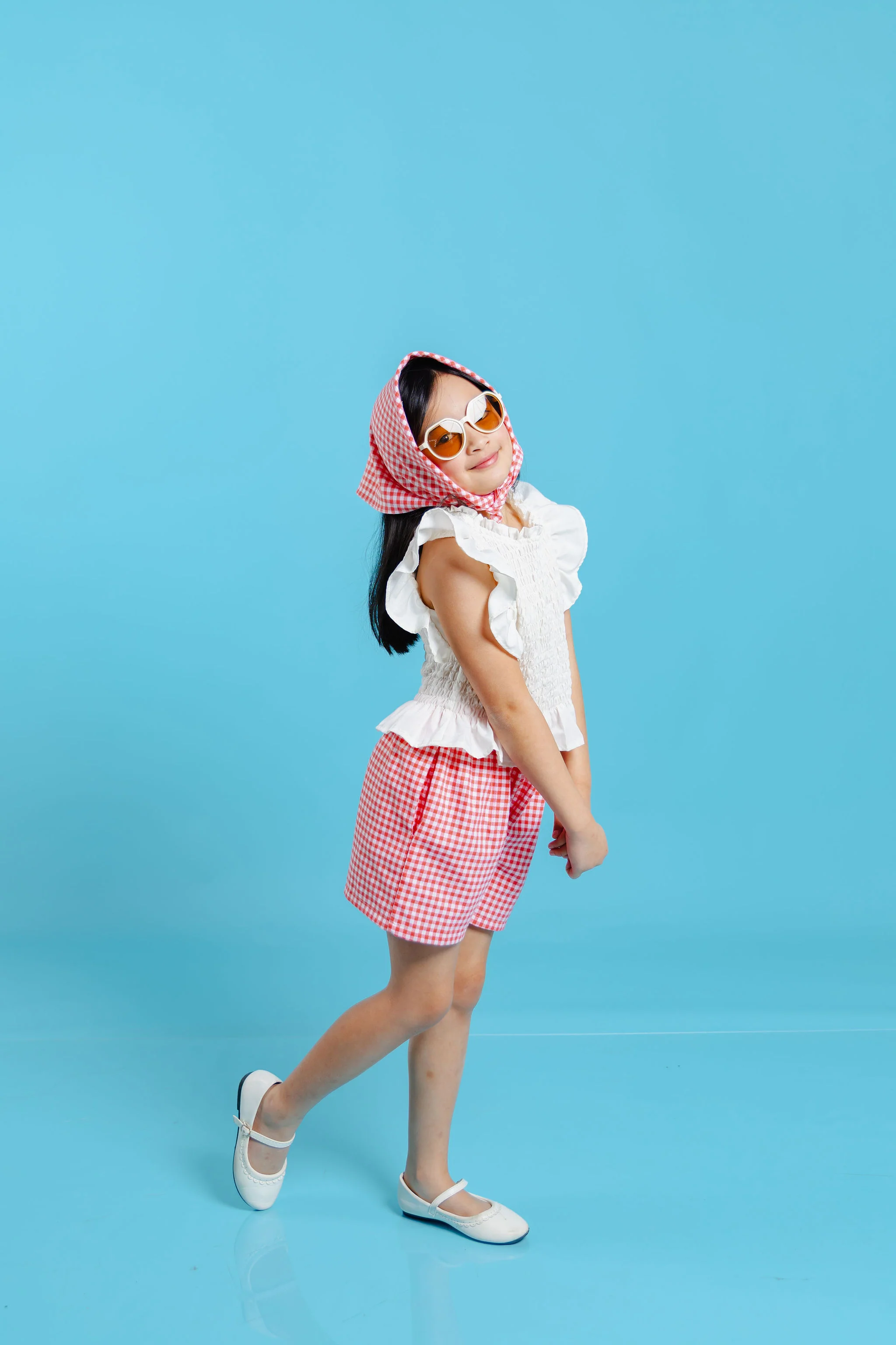 Aloha set -  gingham red with free assorted bandana - Image 4