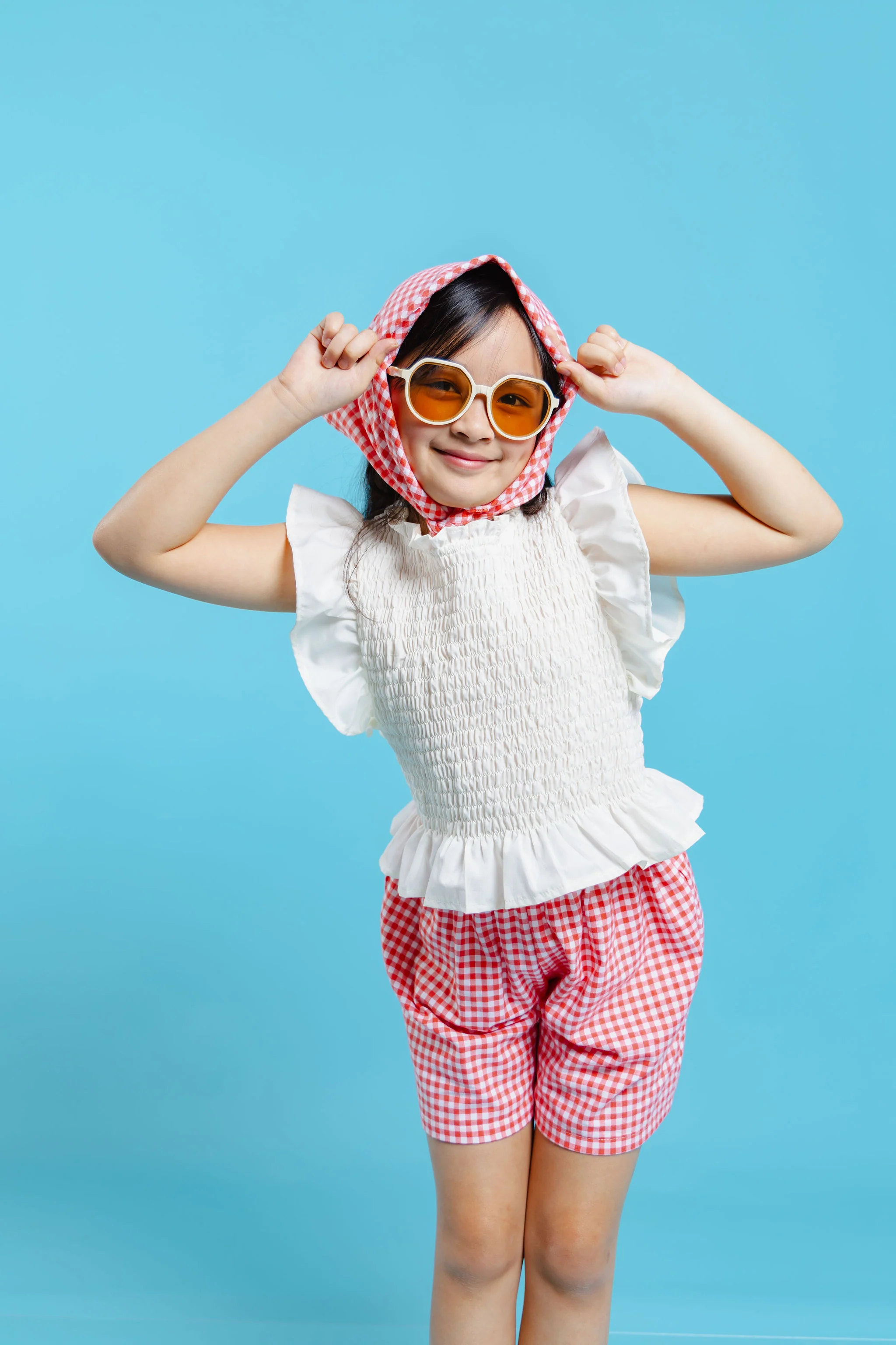 Aloha set -  gingham red with free assorted bandana - Image 6