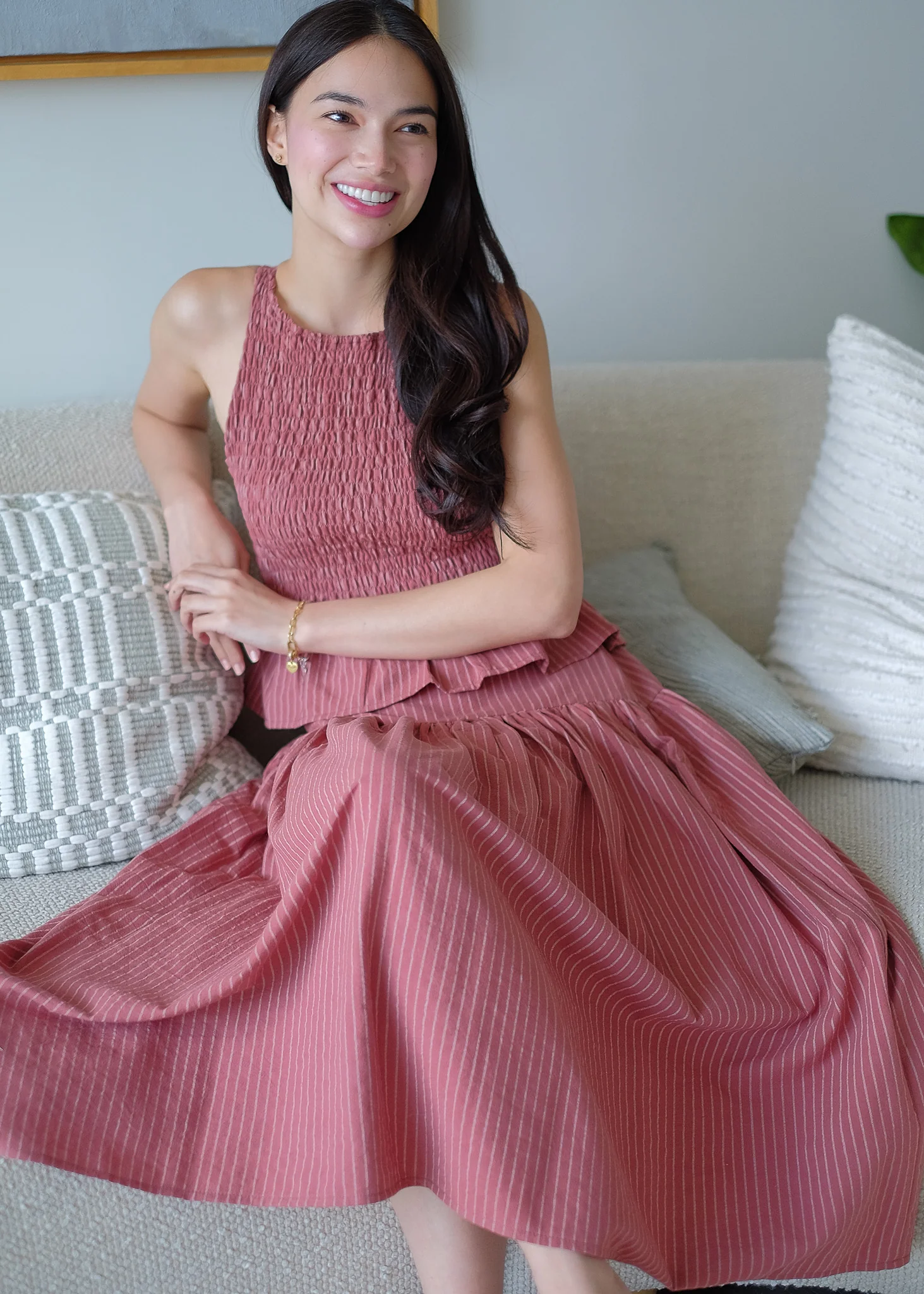 Amara Set pinstripe – redwood - Image 3