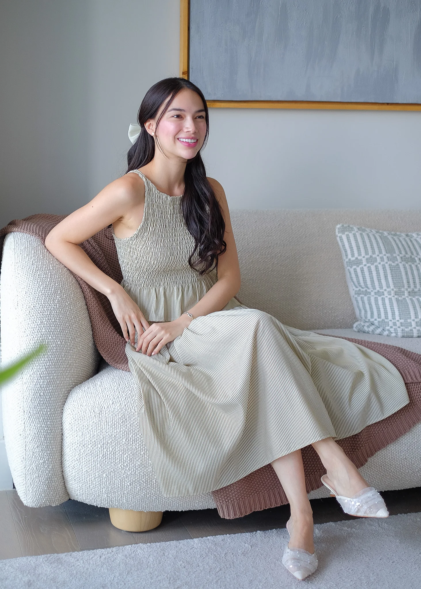 Amara Set pinstripe – moss - Image 3