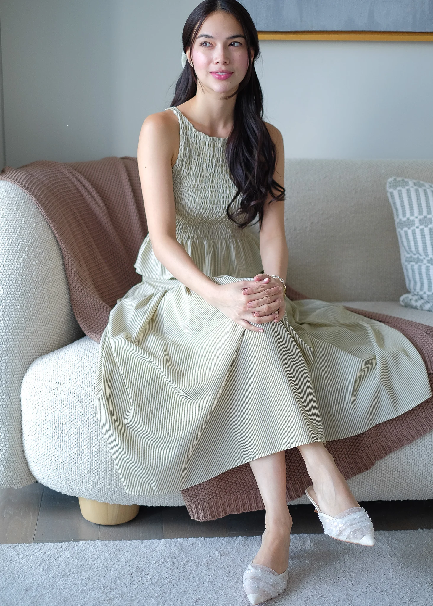 Amara Set pinstripe – moss - Image 7