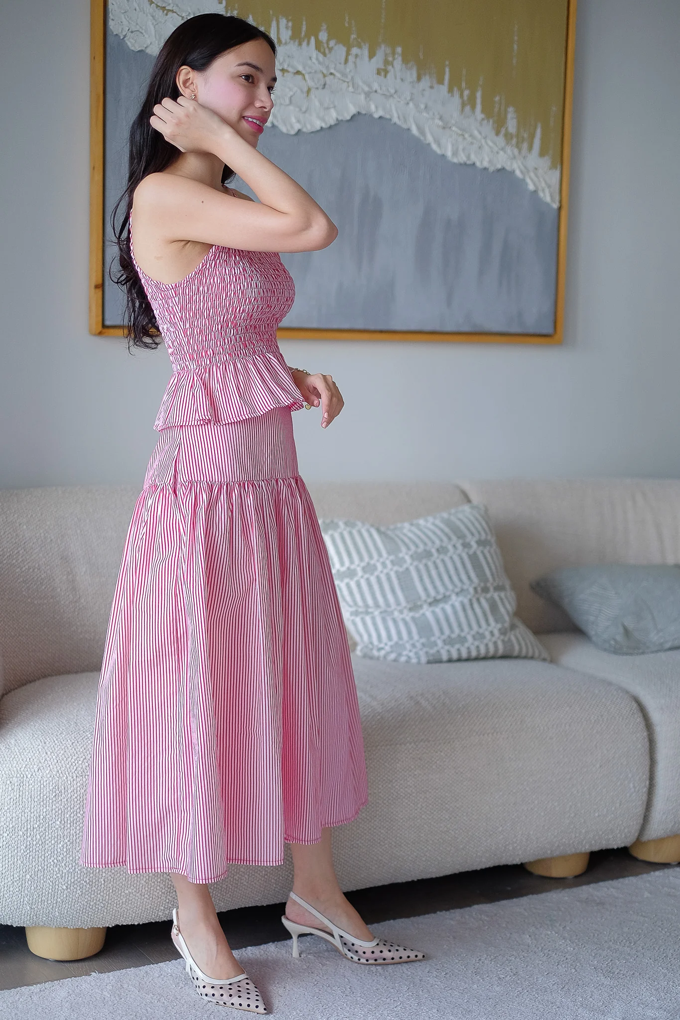 Amara Set pinstripe – red - Image 3