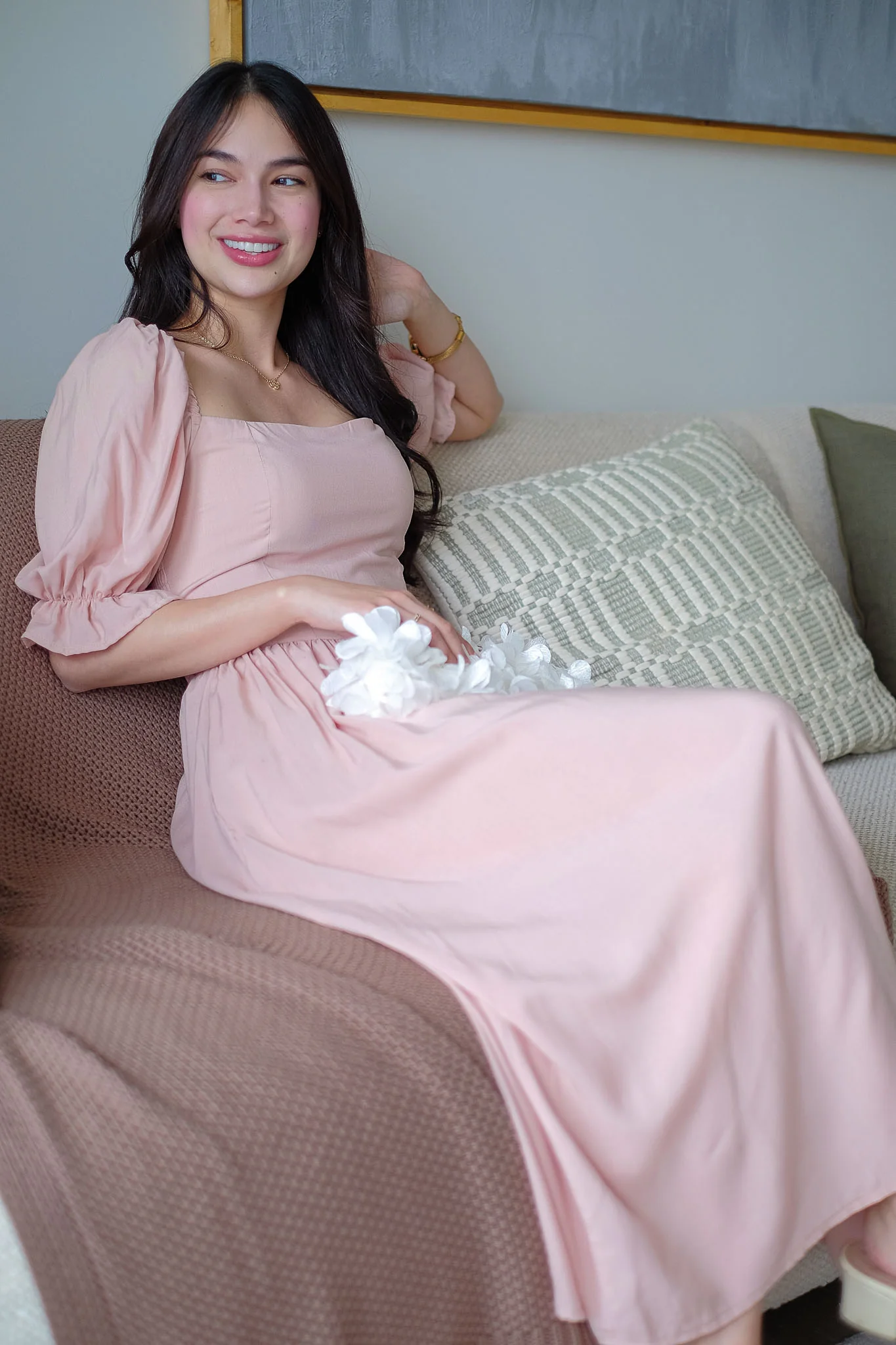Emeline Midi Dress – Blush Pink - Image 3