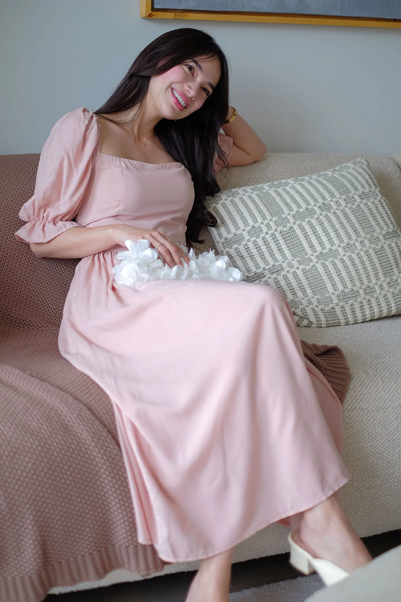 Emeline Midi Dress – Blush Pink - Image 4