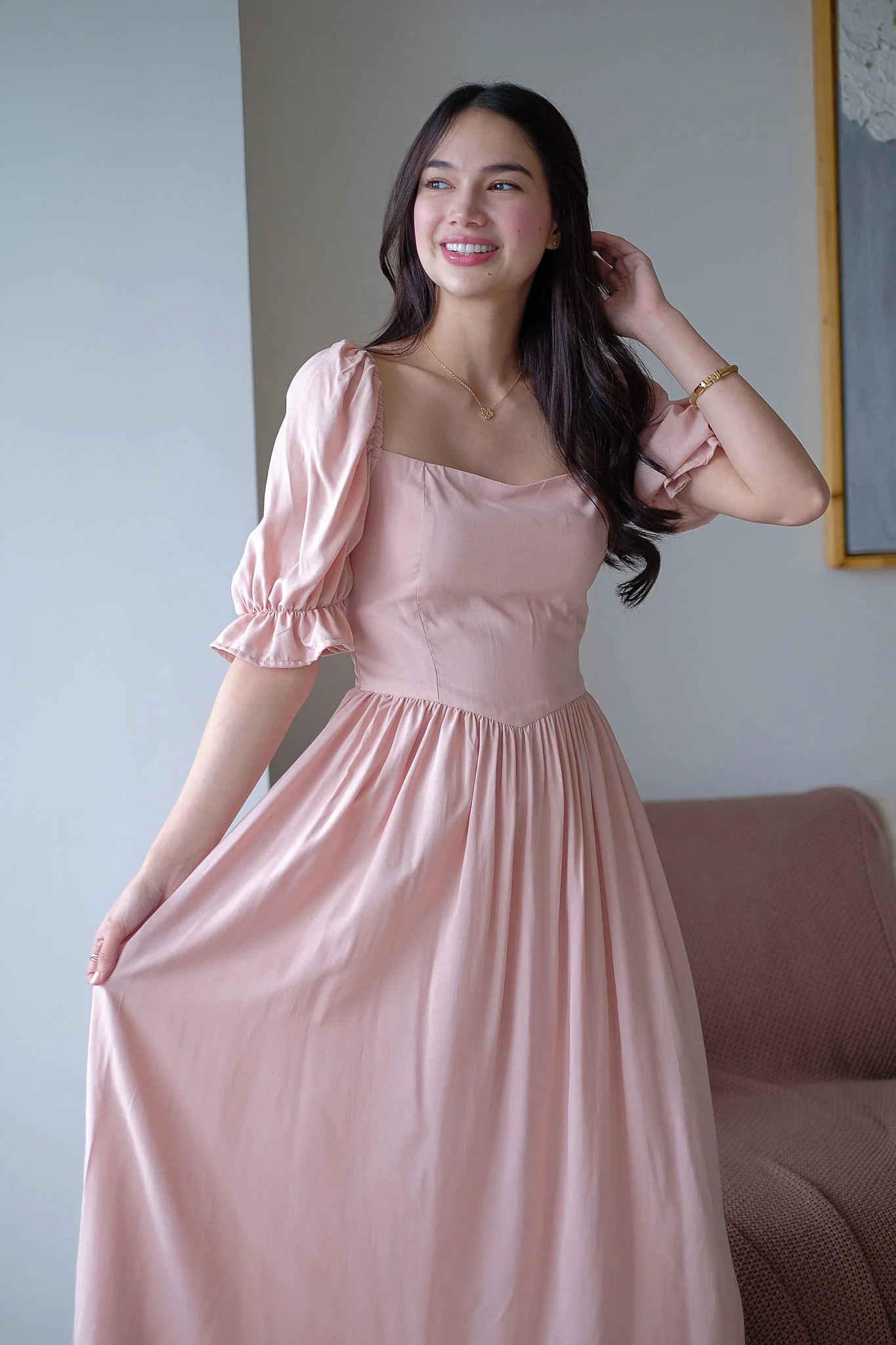 Emeline Midi Dress – Blush Pink - Image 6