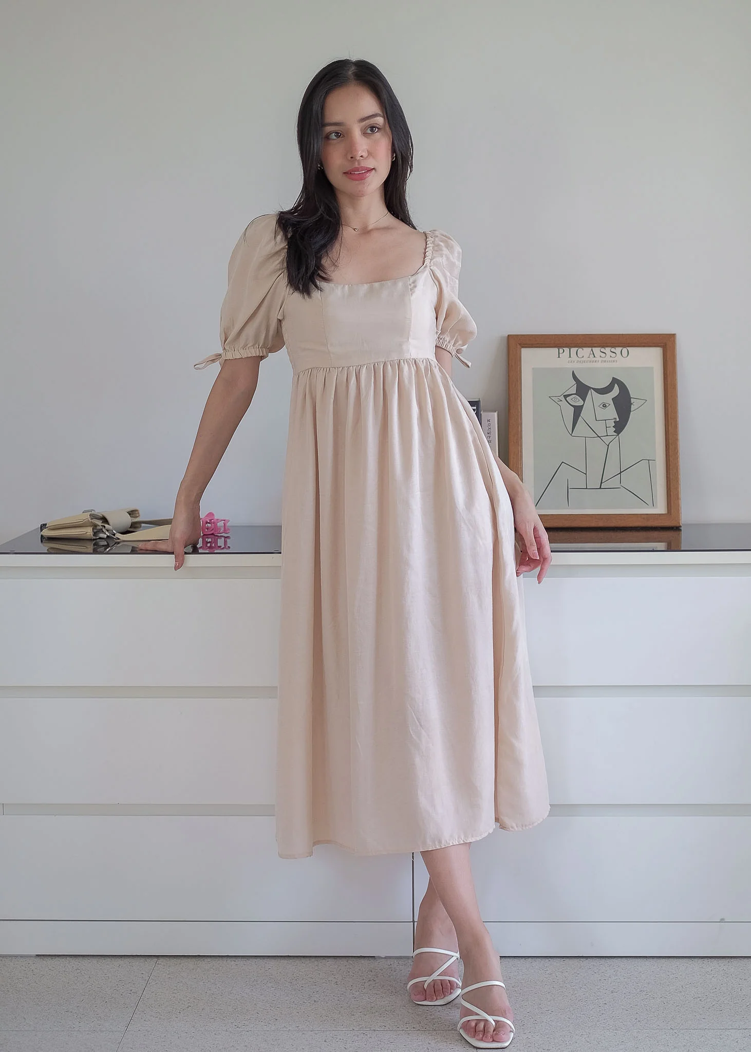 Hadley midi dress - champagne beige - Image 2