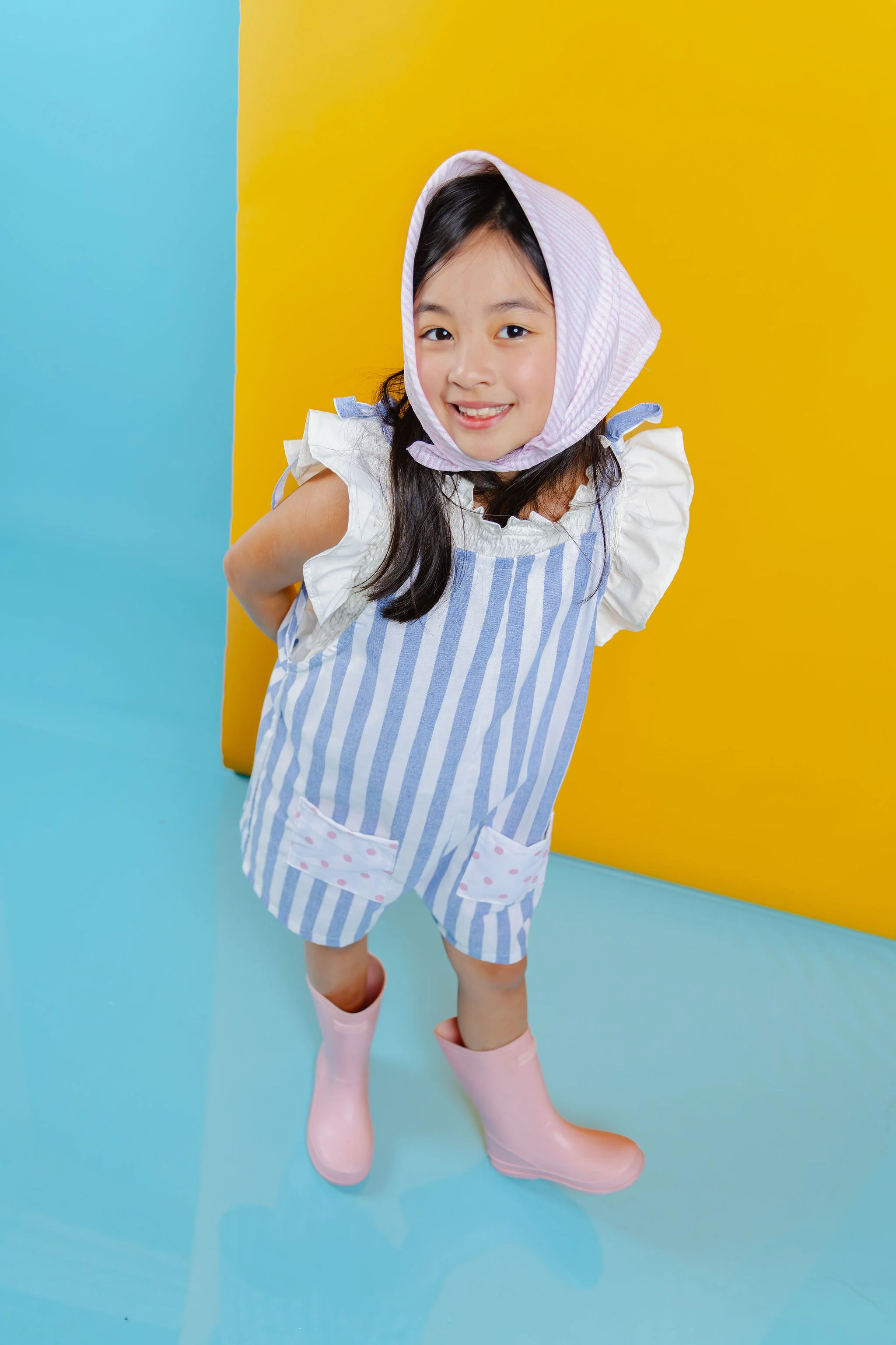 Laguna Jumpsuit - Blue Cabana with inner top and free assorted bandana - Image 3
