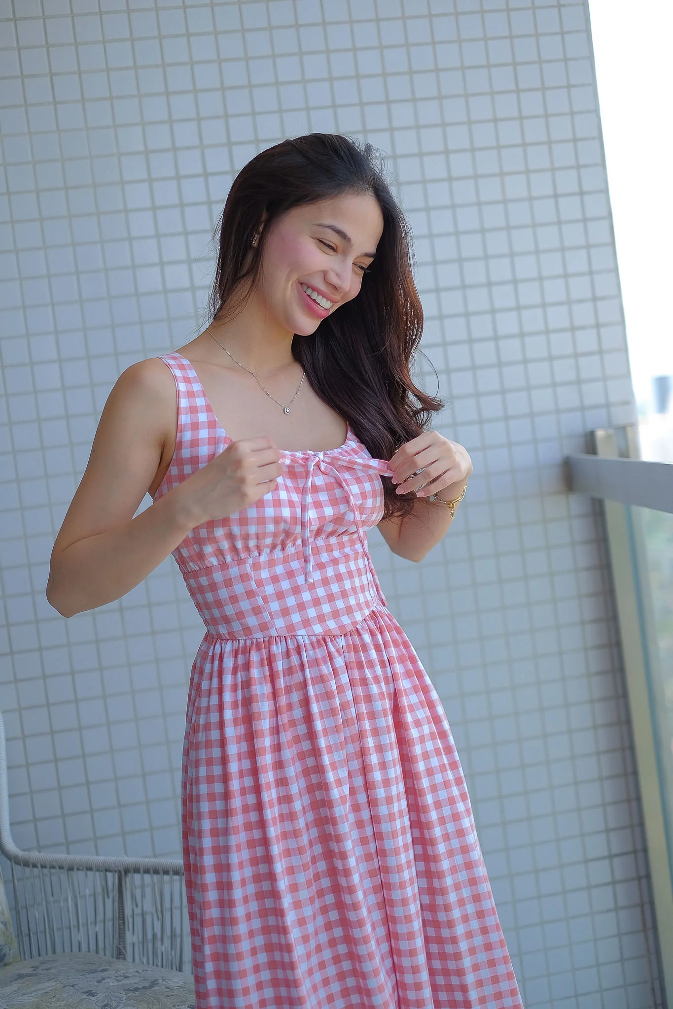Sascha midi - gingham rose pink - Image 3