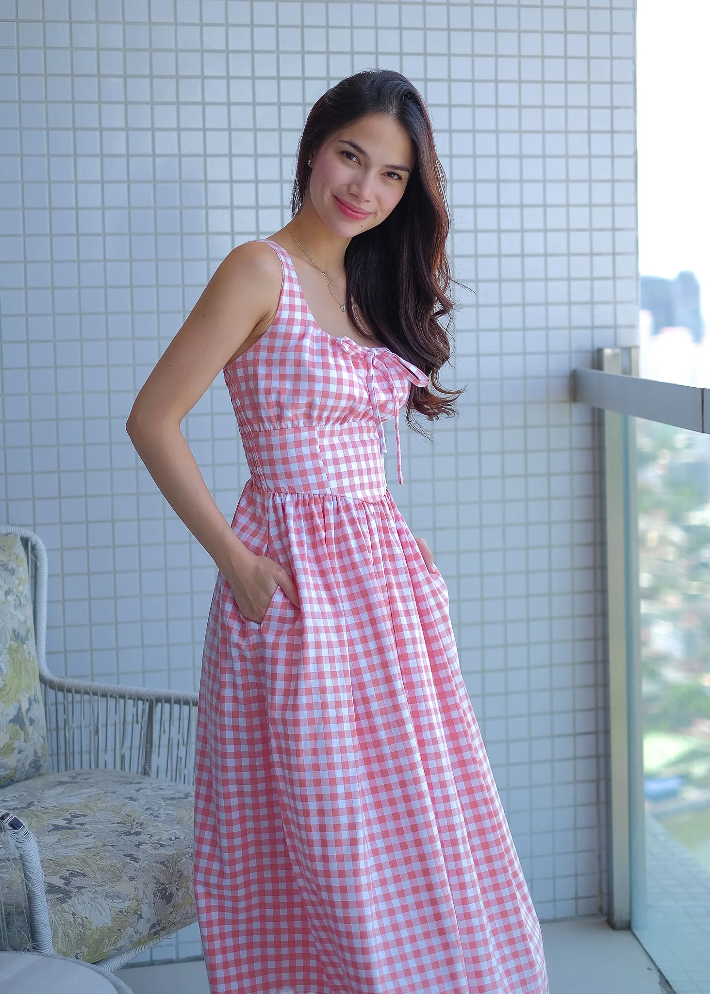 Sascha midi - gingham rose pink - Image 7