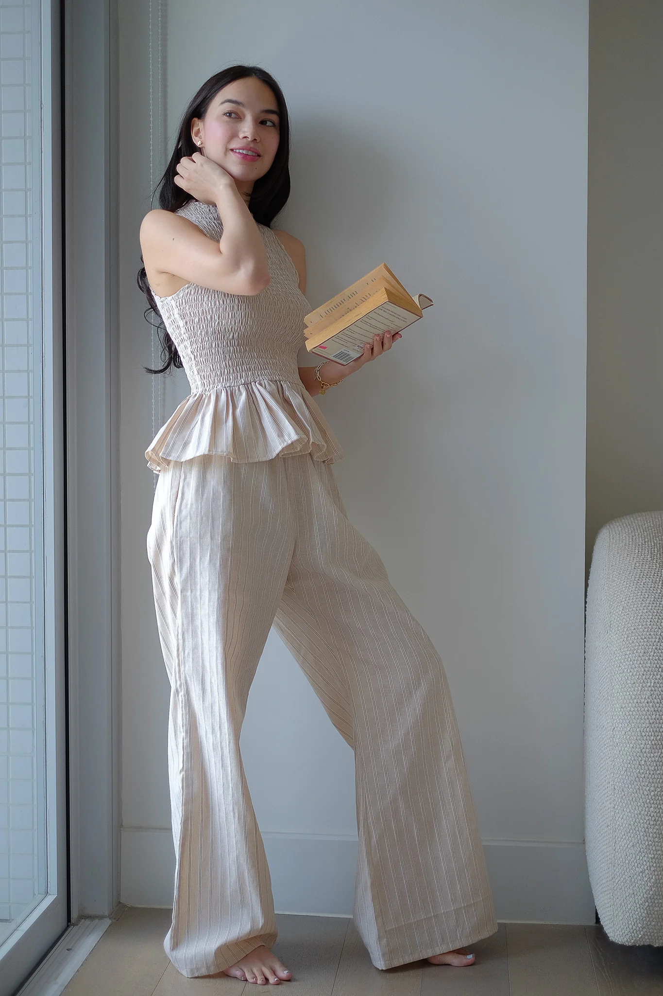 Astrid Set textured stripes – nude - Image 3