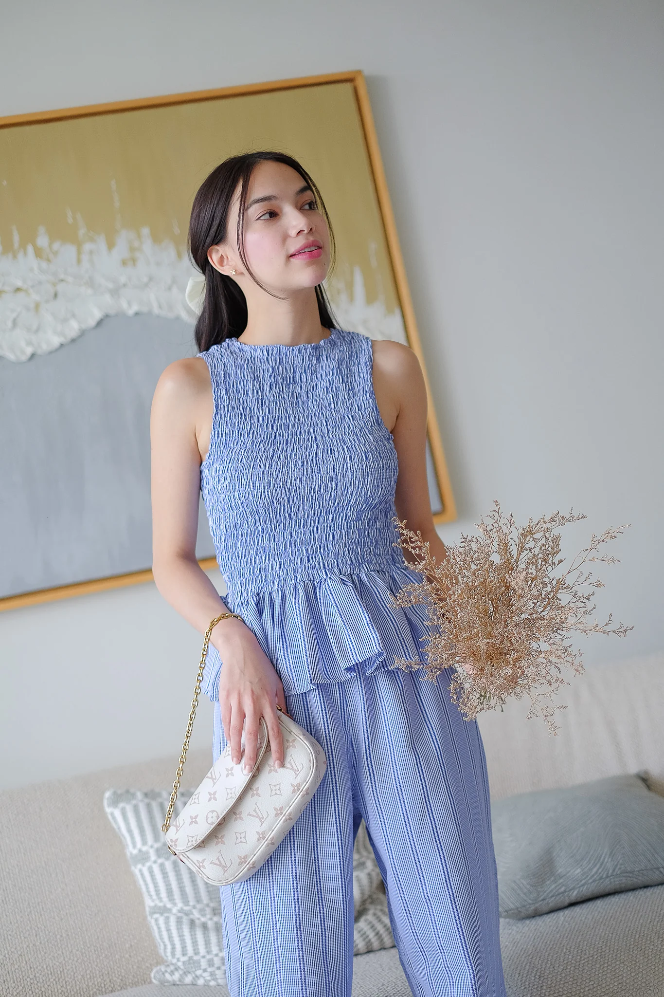 Astrid Set textured stripes– rich indigo - Image 5