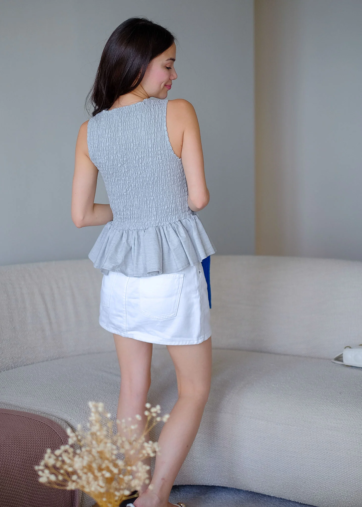 The Astrid Top - Light grey - Image 8