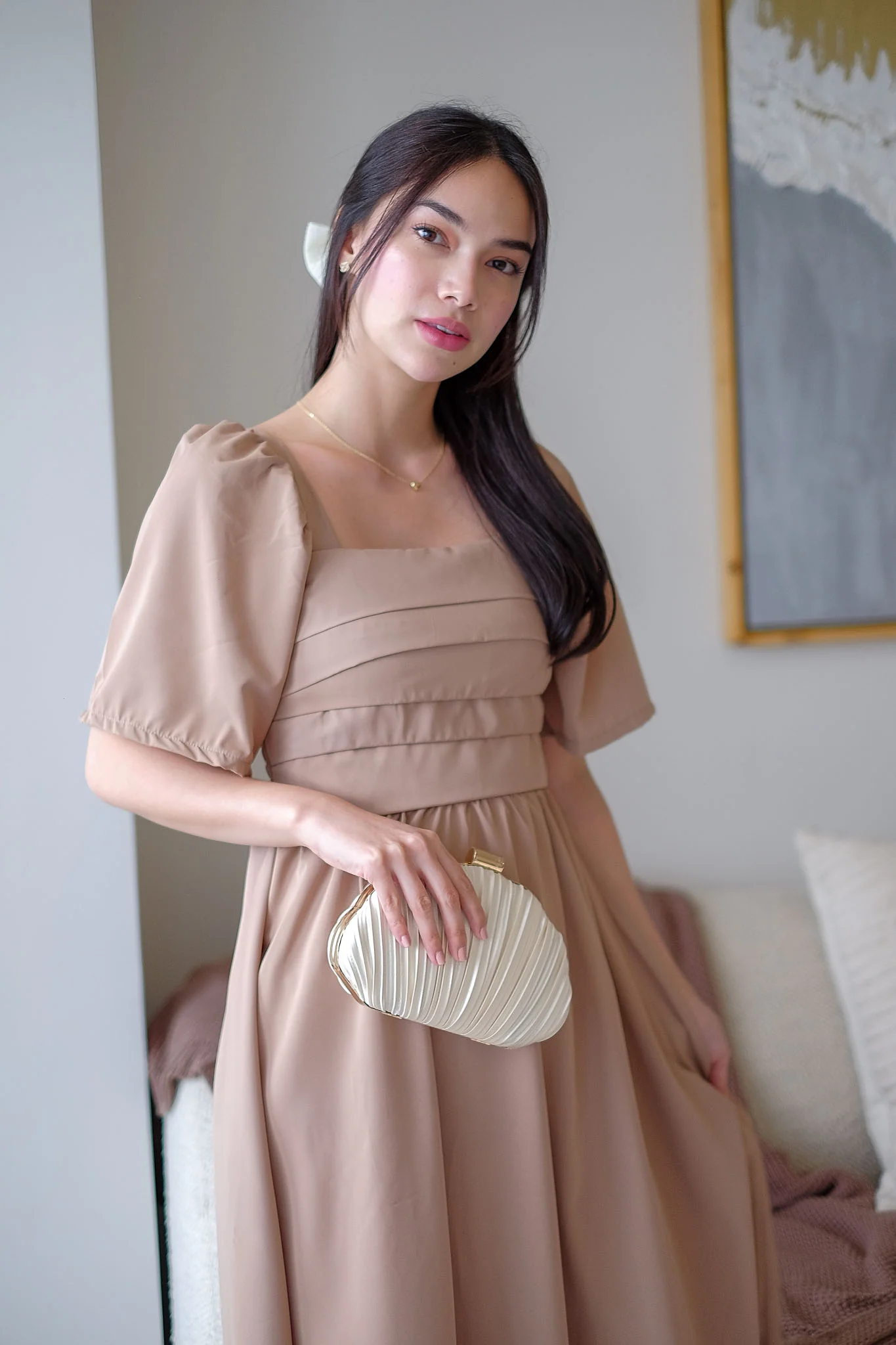 The Dani midi dress - nude beige - Image 2