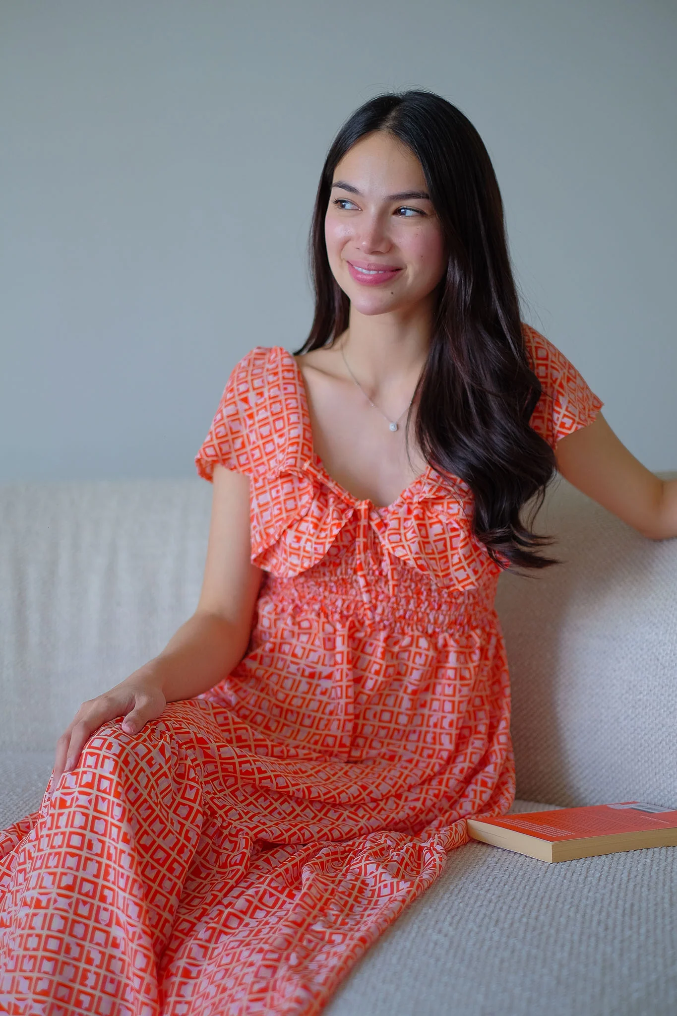 The Eloise midi dress - Sunset Coral - Image 4