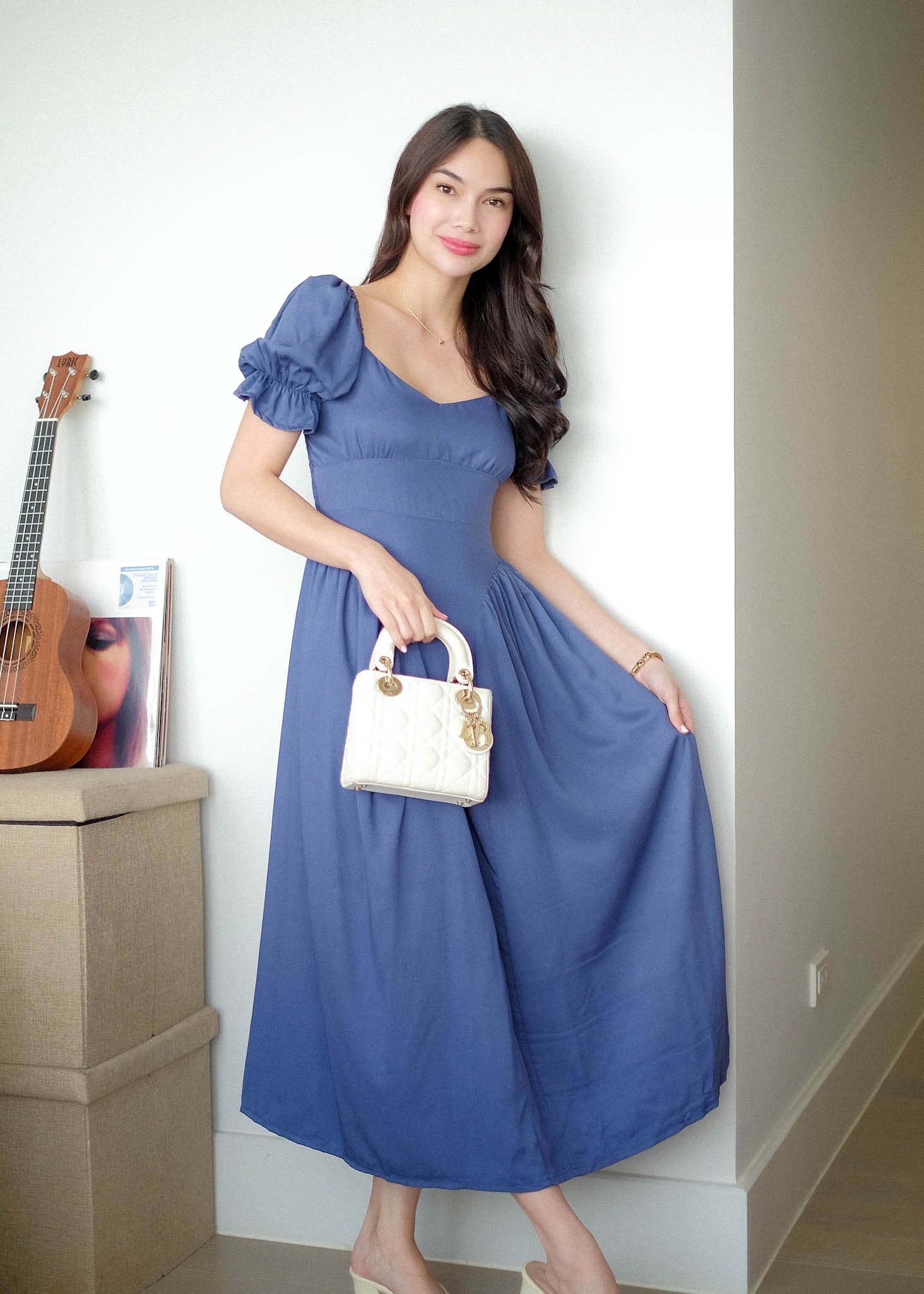 The Emma Midi dress - muted steel blue - Image 3