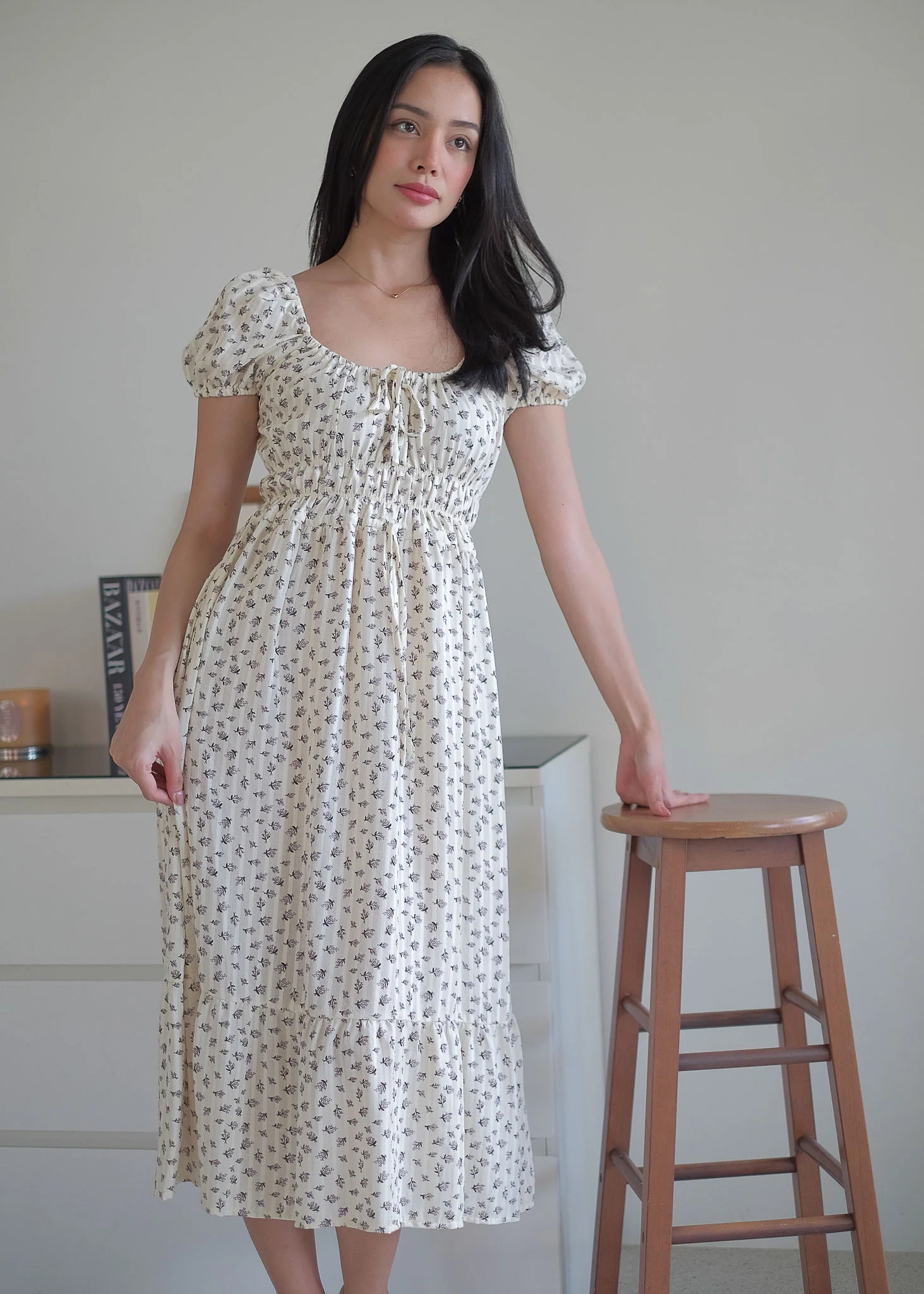 The Leilani midi dress - micro floral print