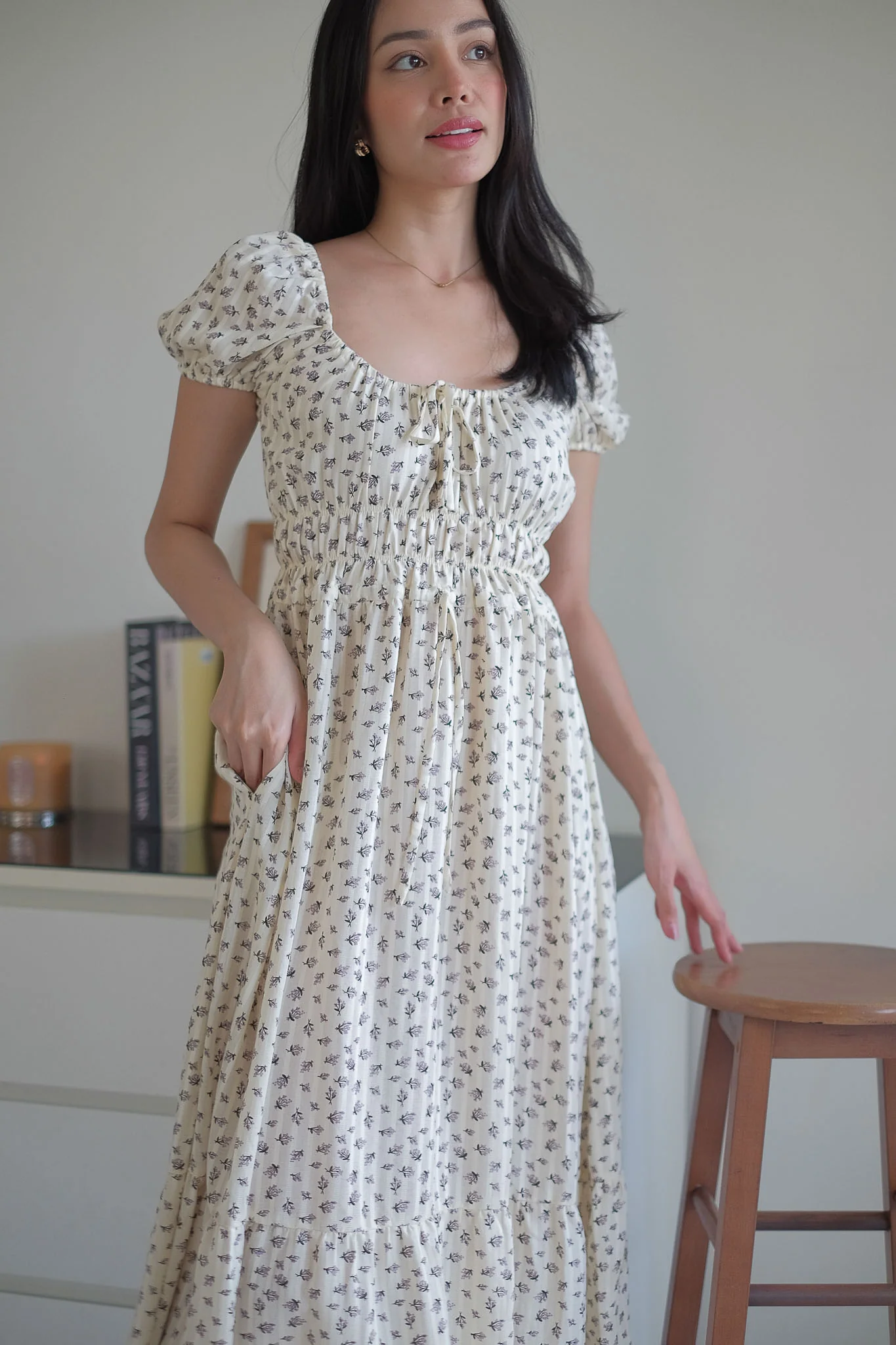The Leilani midi dress - micro floral print - Image 2