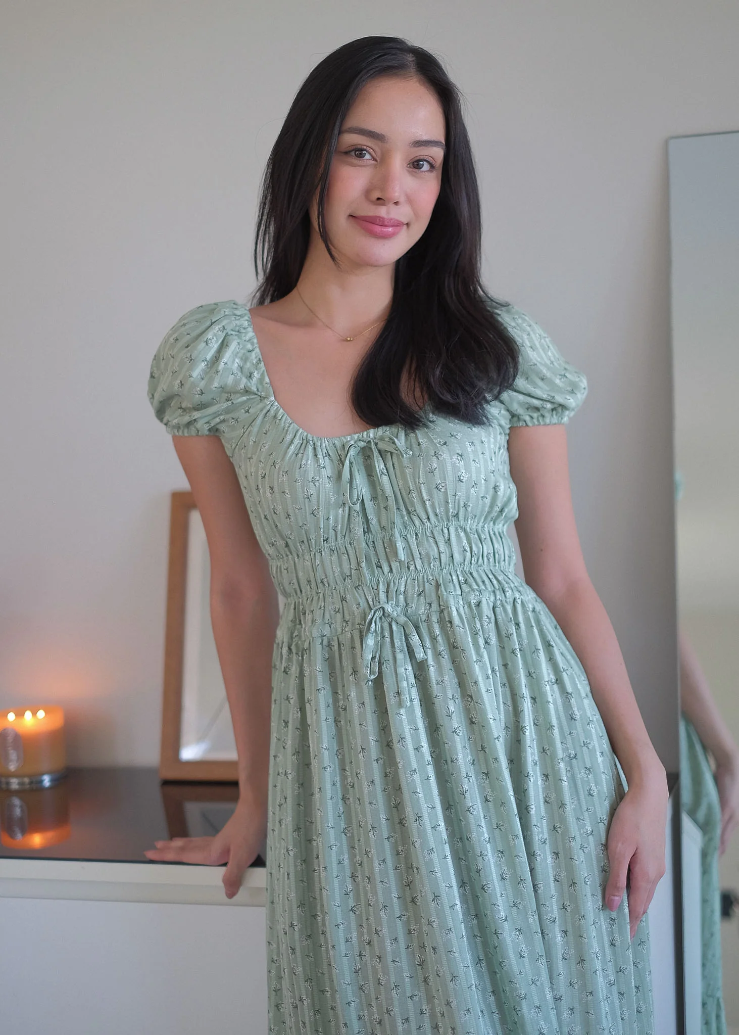 The Leilani midi dress - sage floral - Image 4