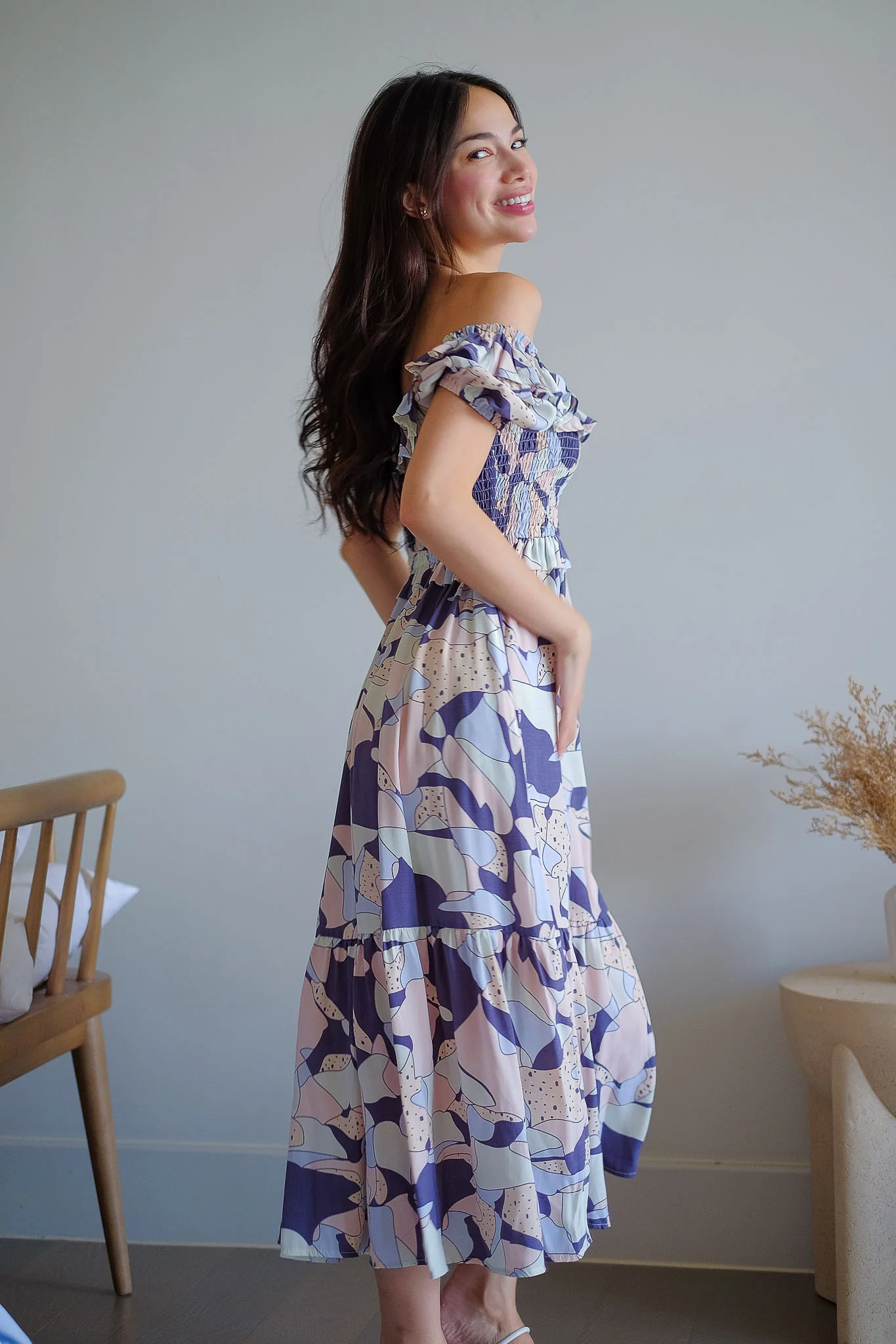 The Patricia Midi Dress – abstract floral print - Image 3