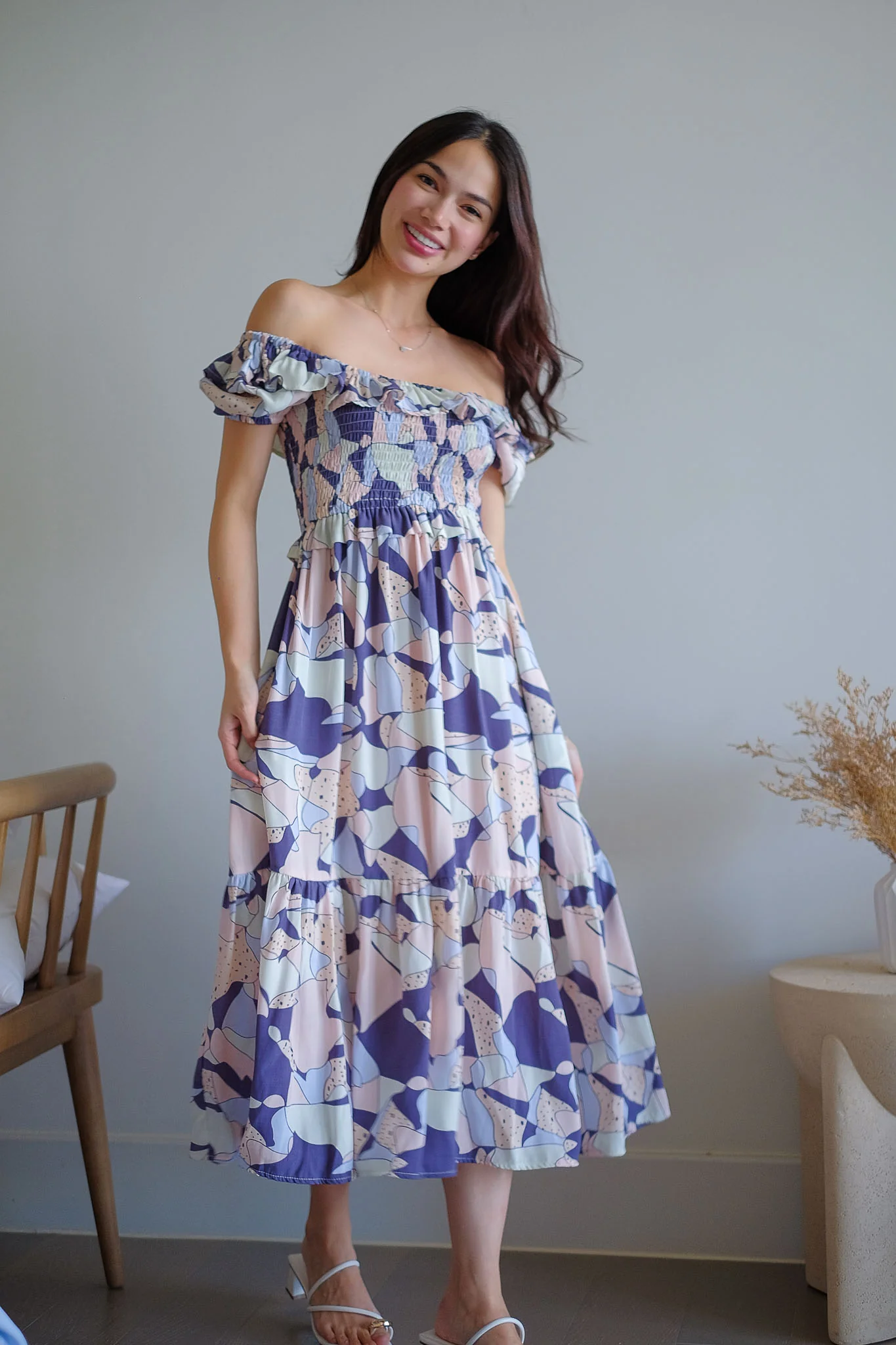 The Patricia Midi Dress – abstract floral print - Image 4