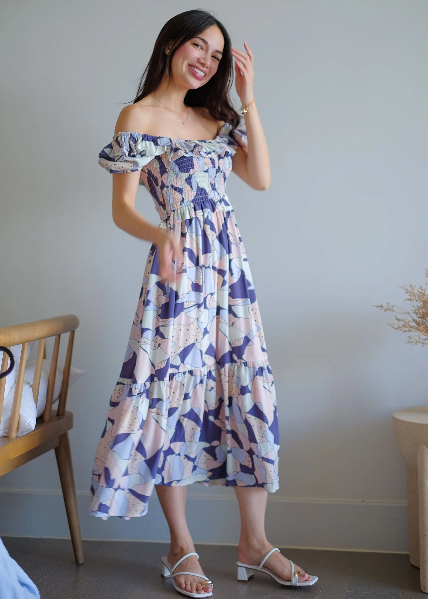 The Patricia Midi Dress – abstract floral print - Image 5