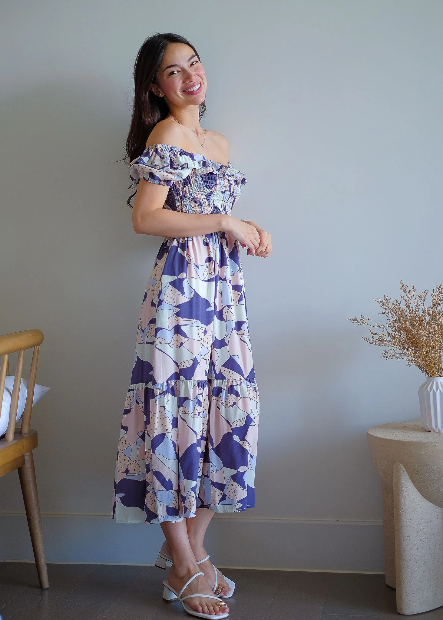The Patricia Midi Dress – abstract floral print - Image 6