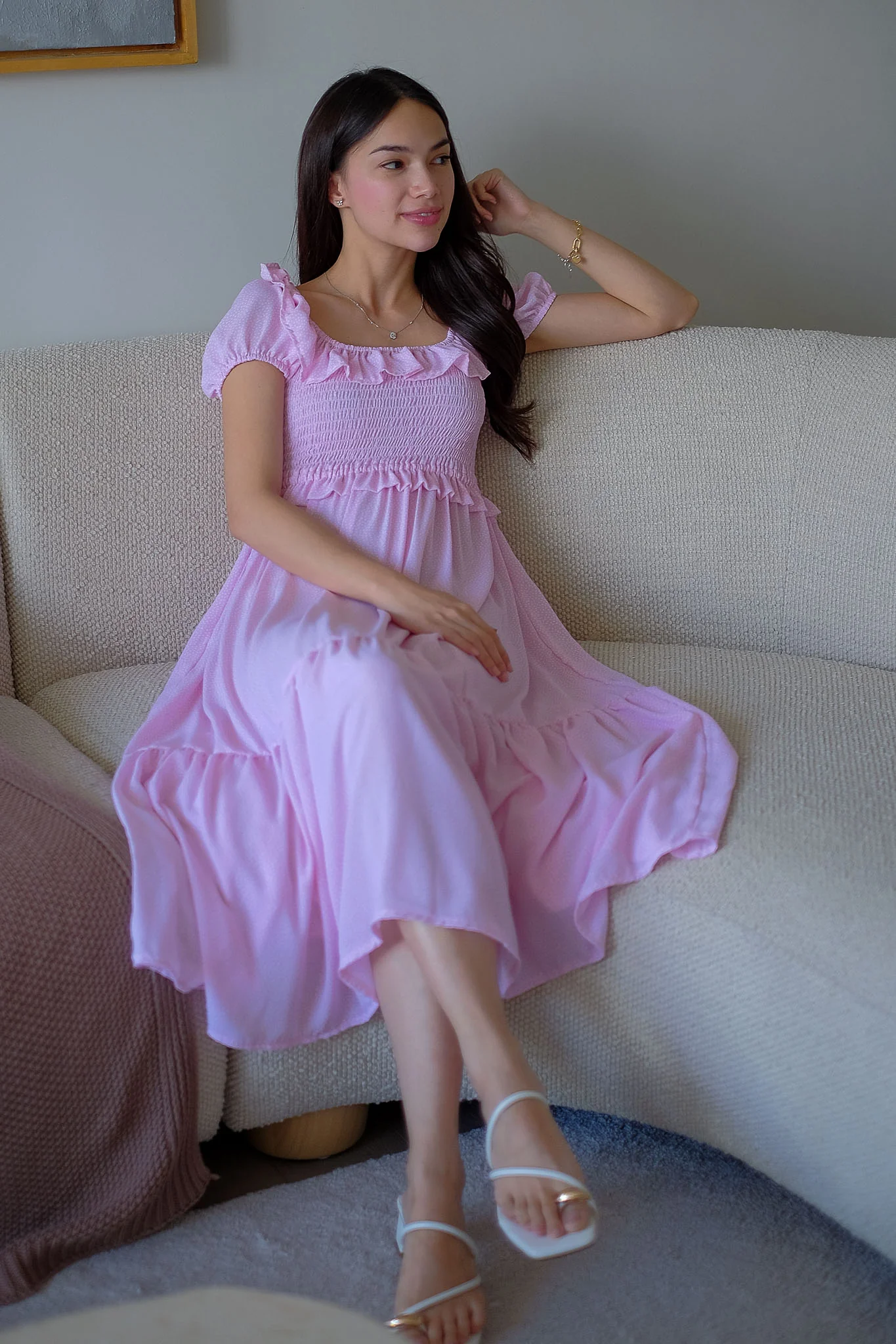 The Patricia Midi Dress – Pastel Pink - Image 2