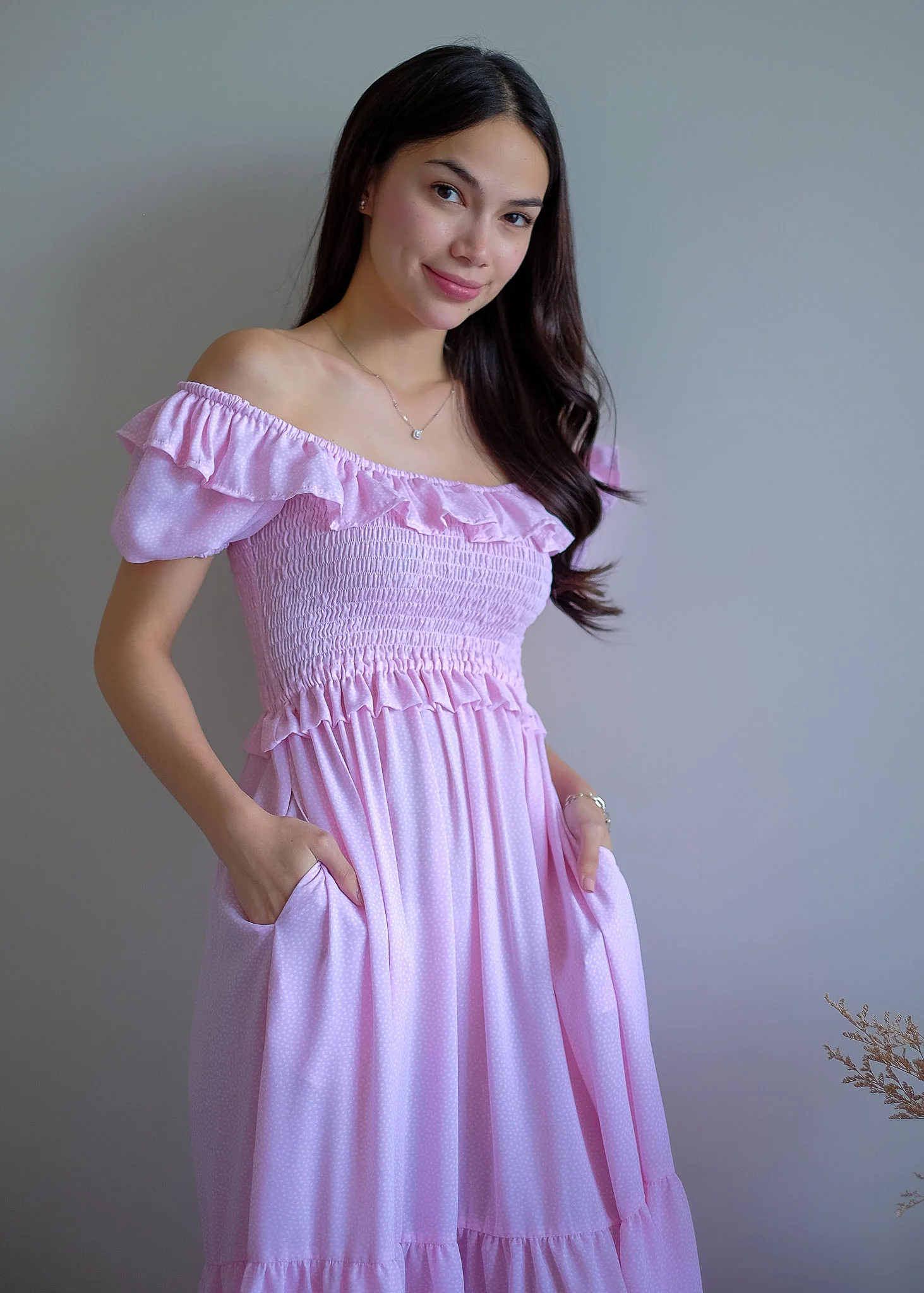 The Patricia Midi Dress – Pastel Pink - Image 3