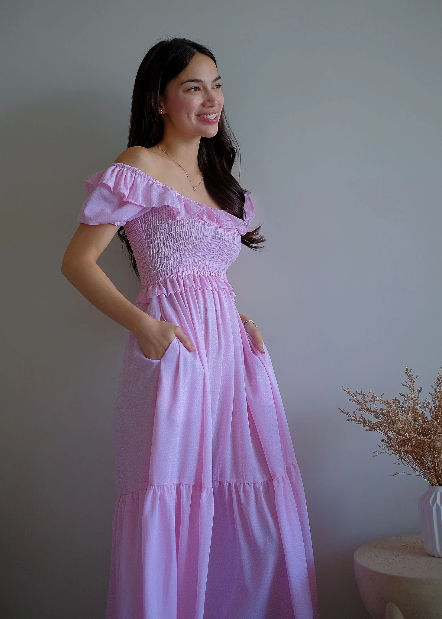 The Patricia Midi Dress – Pastel Pink - Image 4