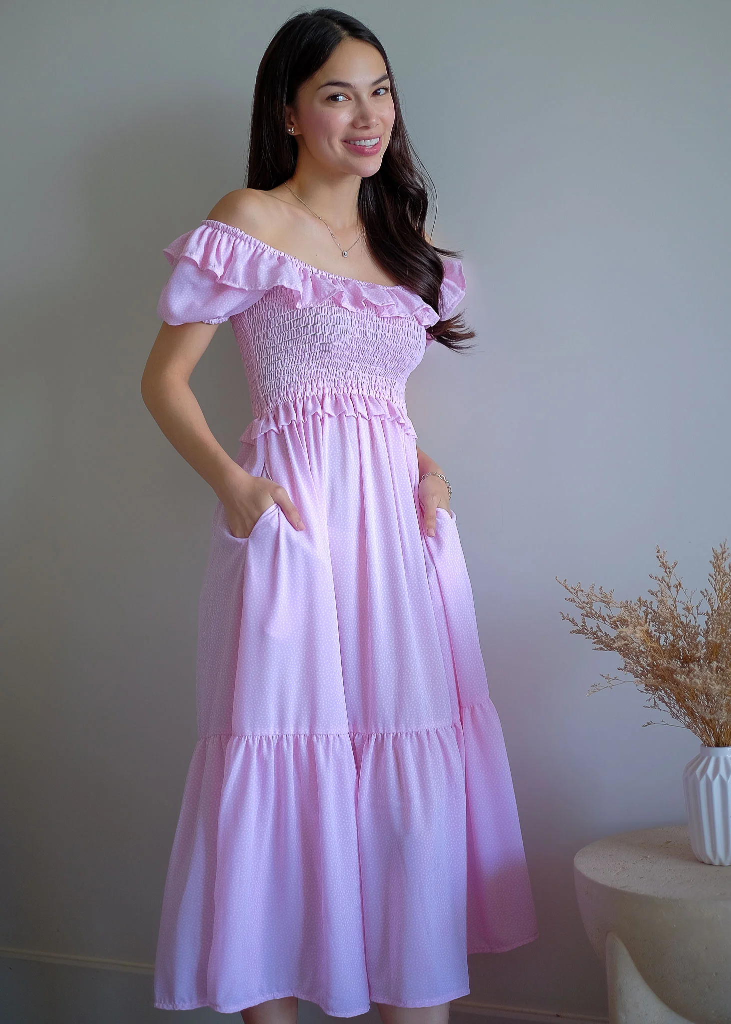The Patricia Midi Dress – Pastel Pink - Image 5