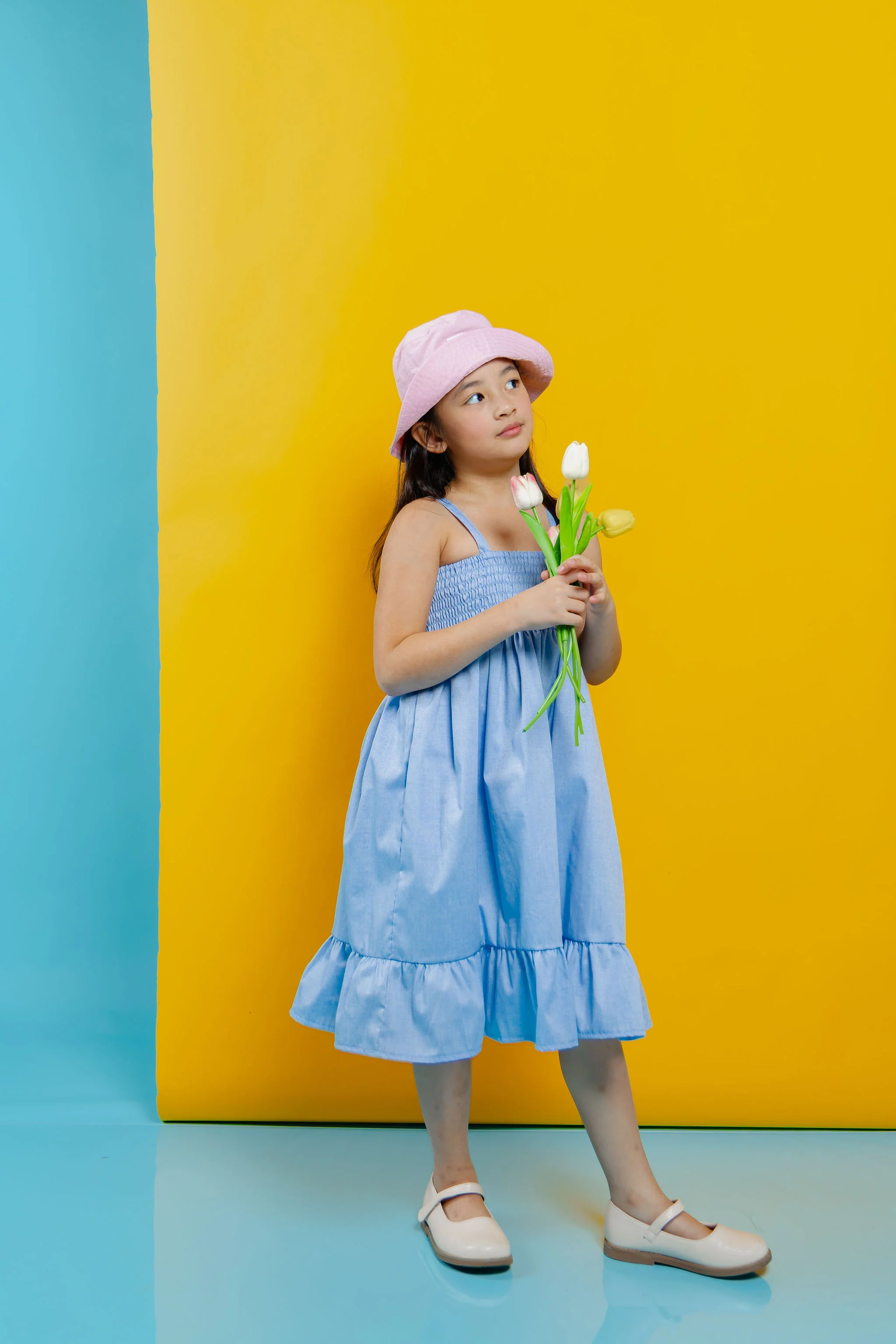 The Tropical dress - denim chambray and assorted free bandana - Image 3