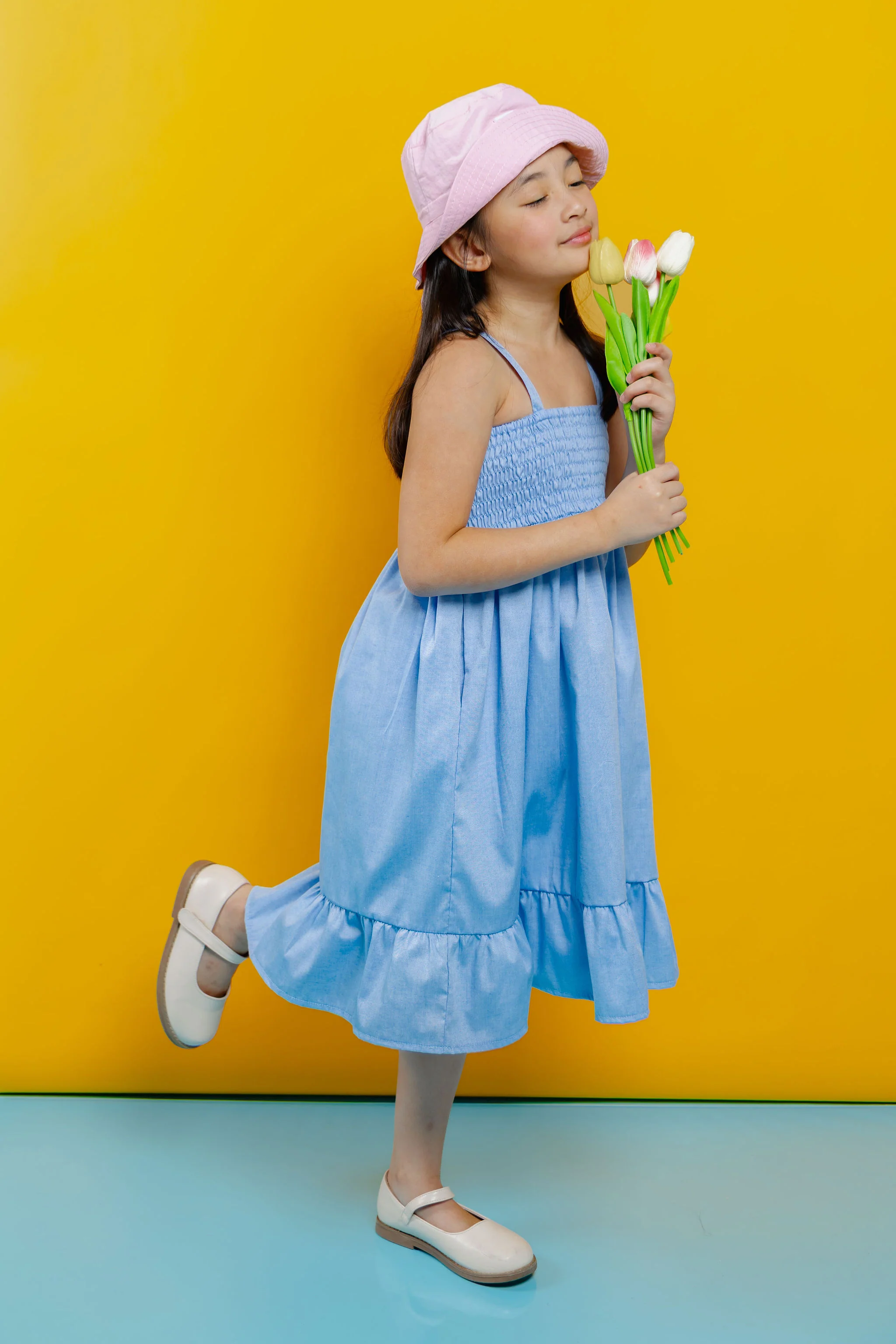 The Tropical dress - denim chambray and assorted free bandana - Image 6